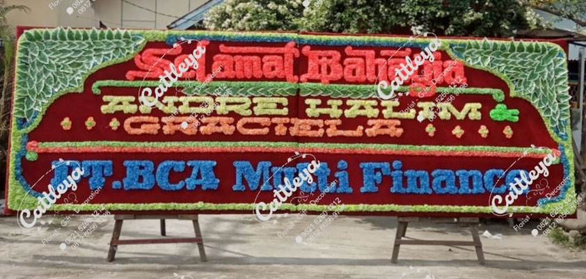 papan bunga Medan happy wedding